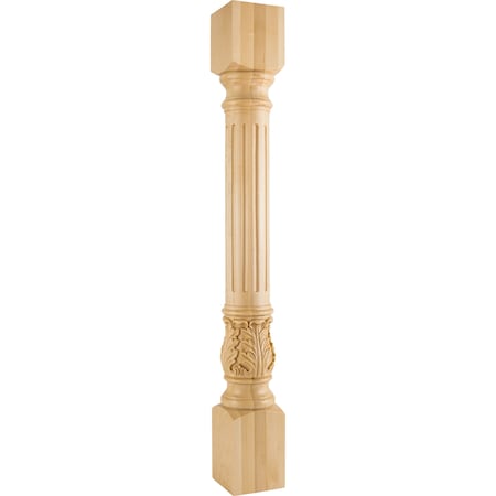 Hardware Resources 5" Wx5"Dx42"H White Birch Fluted Acanthus Post P23-5-42-WB